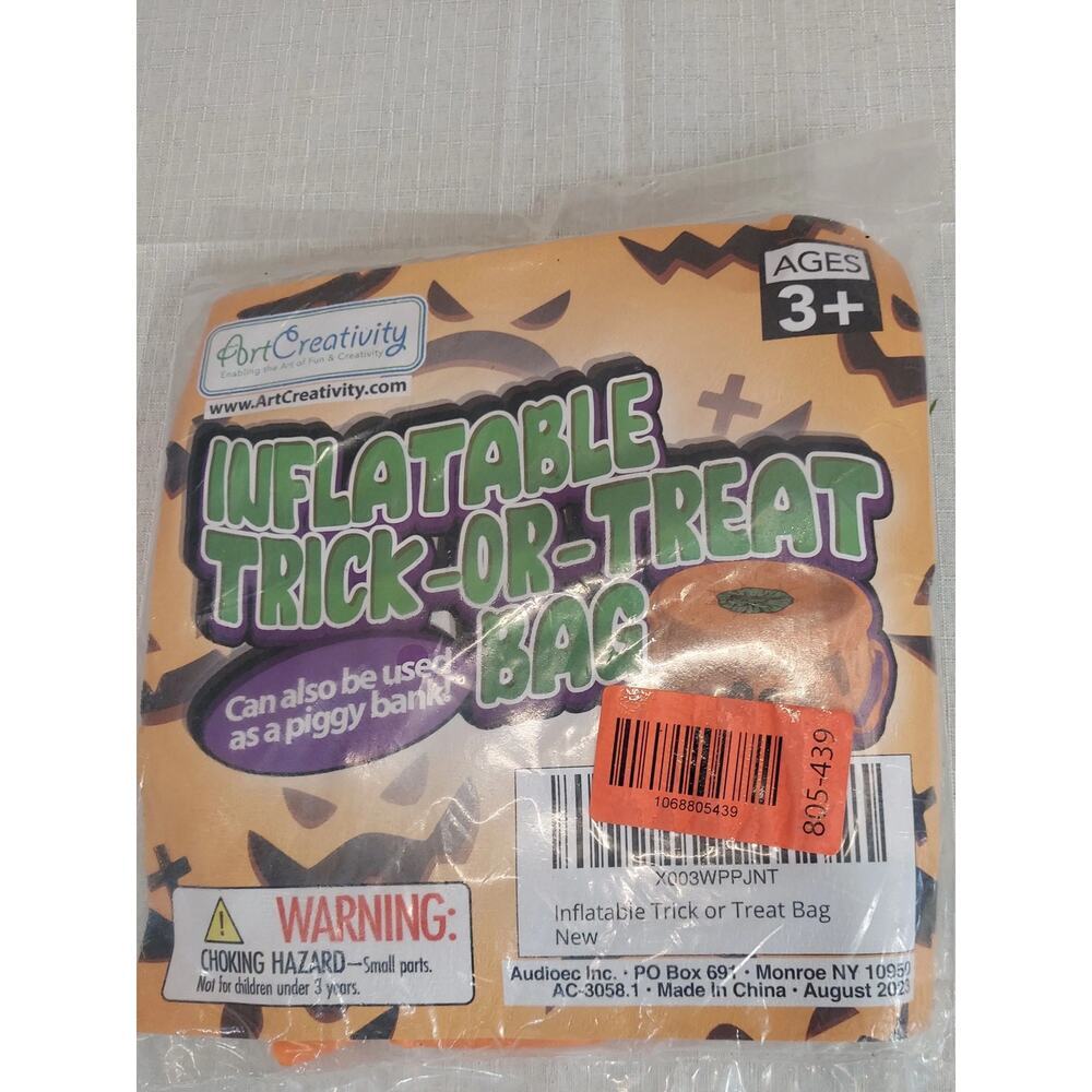 ArtCreativity Halloween Inflatable Trick Or Treat Bag Pumpkin Candy Pail New